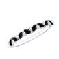 Minimalist Black Onyx and Diamond Half Eternity Ring
