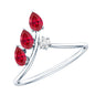 Certified Lab Grown Ruby Ring Guard with Diamond