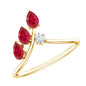 Certified Lab Grown Ruby Ring Guard with Diamond