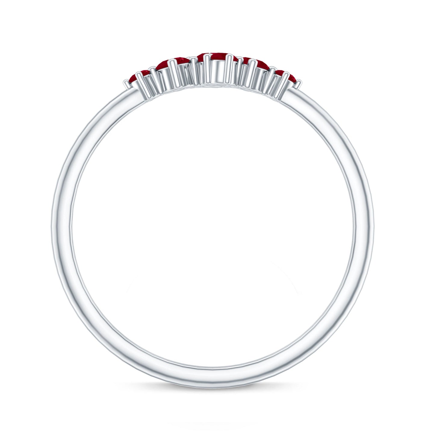 Natural Ruby Cluster Promise Ring for Women