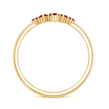 Natural Ruby Cluster Promise Ring for Women
