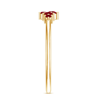 Natural Ruby Cluster Promise Ring for Women