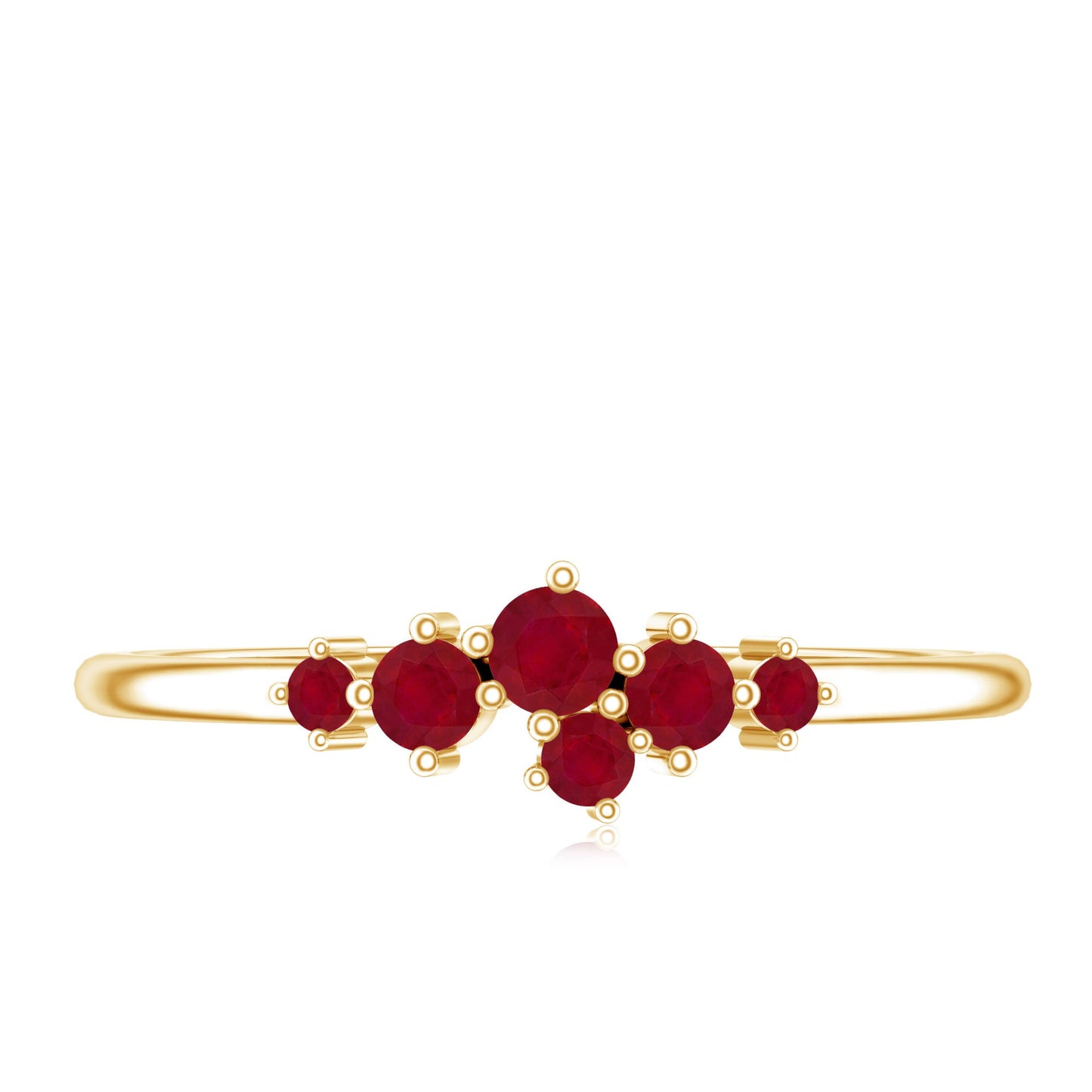Natural Ruby Cluster Promise Ring for Women