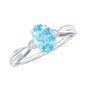 Certified Real Oval Aquamarine Engagement Ring for Women