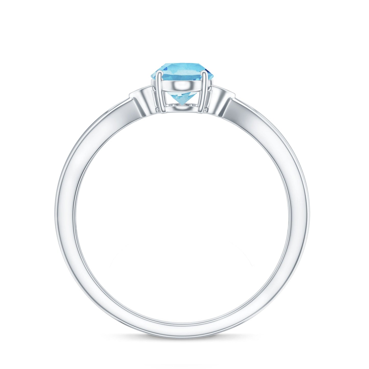 Certified Real Oval Aquamarine Engagement Ring for Women