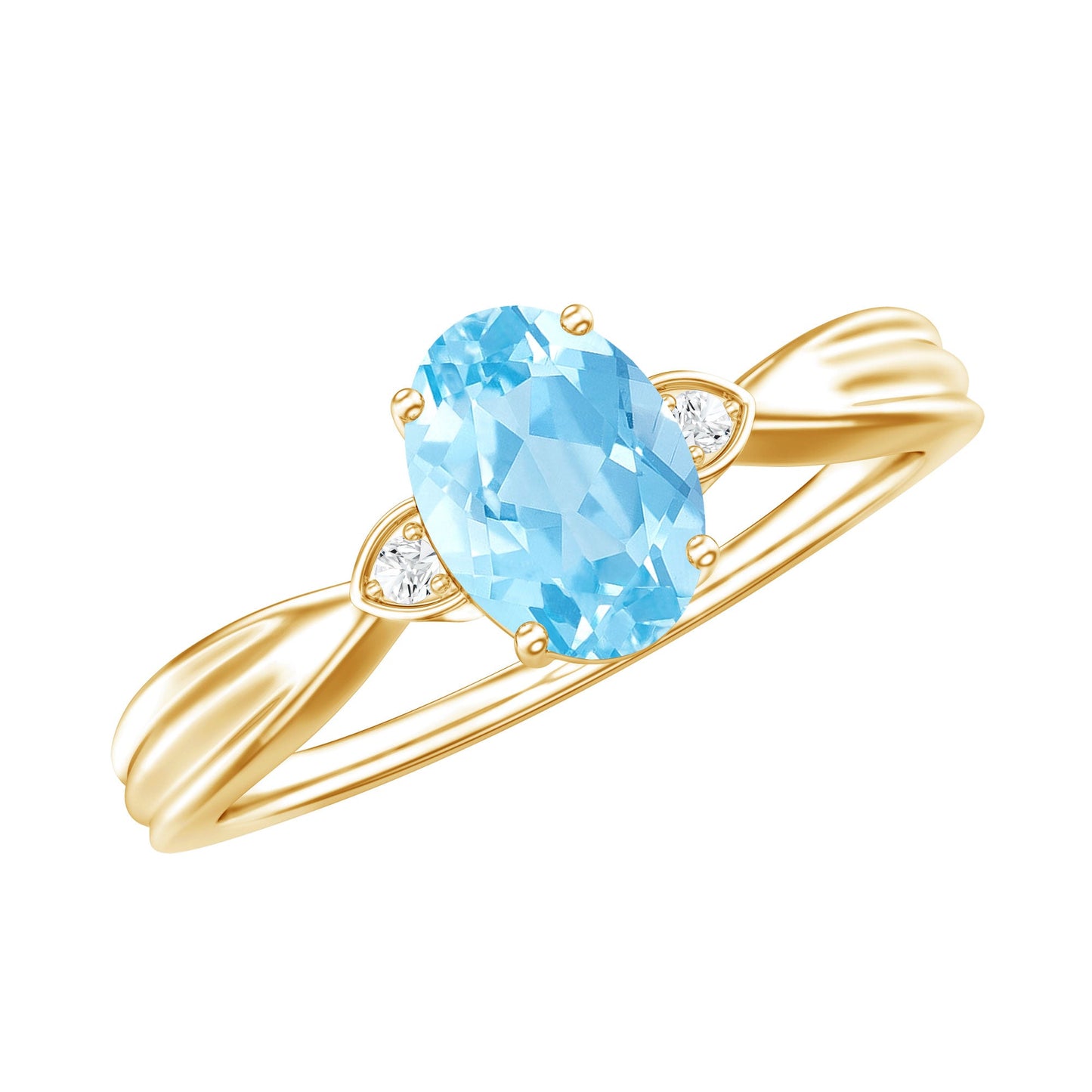 Certified Real Oval Aquamarine Engagement Ring for Women