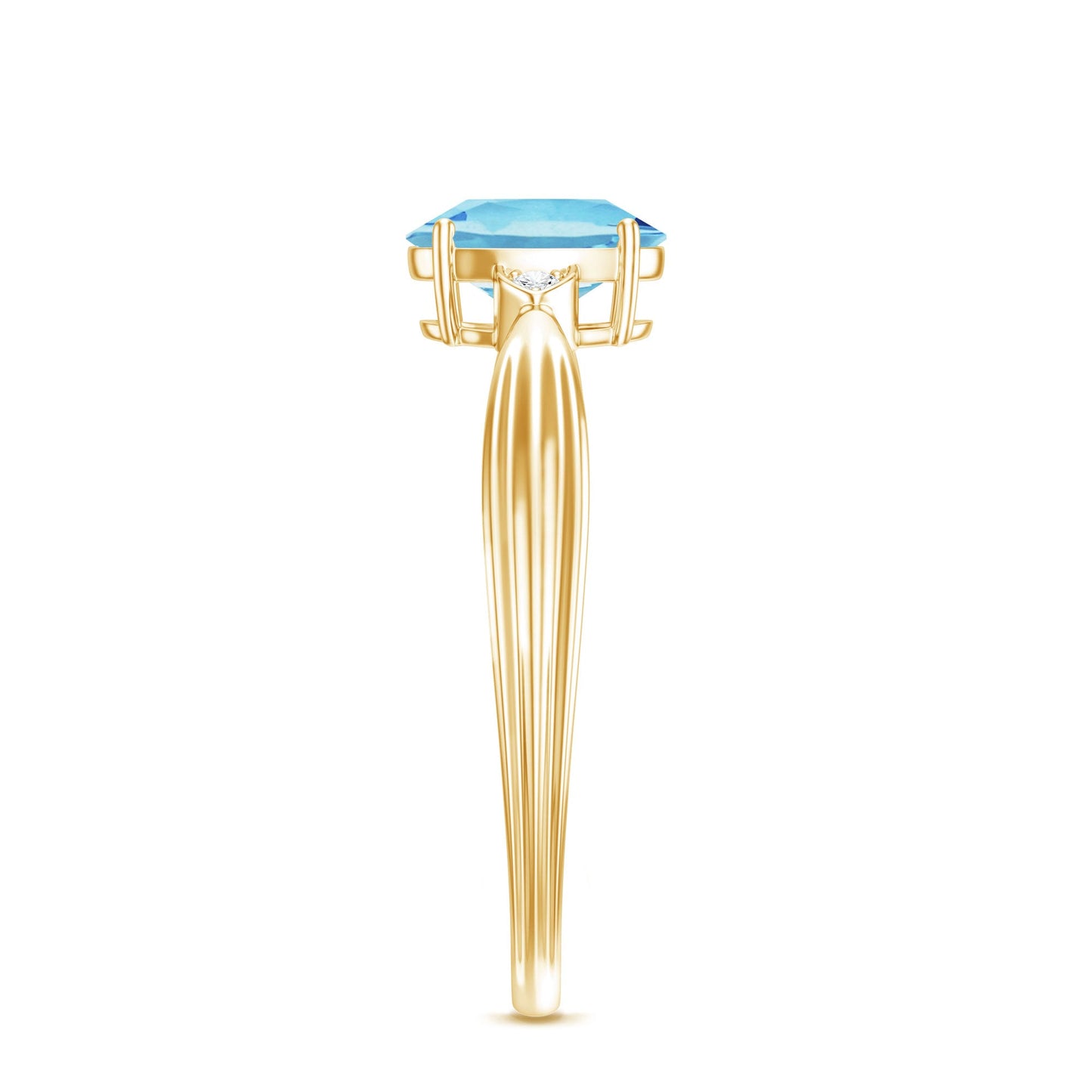 Certified Real Oval Aquamarine Engagement Ring for Women