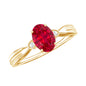 Oval Shaped 1.5 Carat Lab Created Ruby Solitaire Engagement Ring
