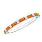 Lab Grown Orange Sapphire and Diamond Half Eternity Stackable Ring