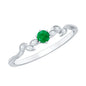 Nature Inspired Emerald Promise Ring with Diamond