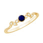 Minimalist Blue Sapphire and Diamond Leaf Promise Ring with Certificate