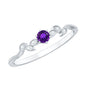 Nature Inspired Amethyst Promise Ring with Diamond