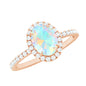 Certified Real 1.2 Carat Ethiopian Opal Oval Engagement Ring with Diamond Halo