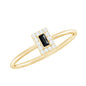Minimalist Black Onyx and Diamond Halo Promise Ring