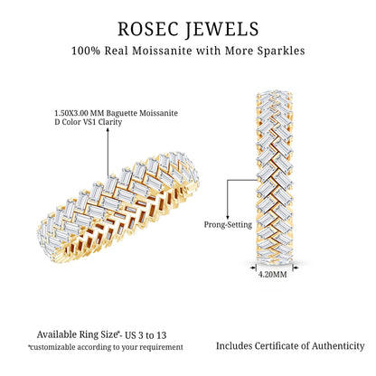 Baguette Cut Moissanite Eternity Band Ring