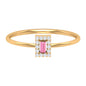 Natural Pink Tourmaline Dainty Promise Ring with Diamond Accent