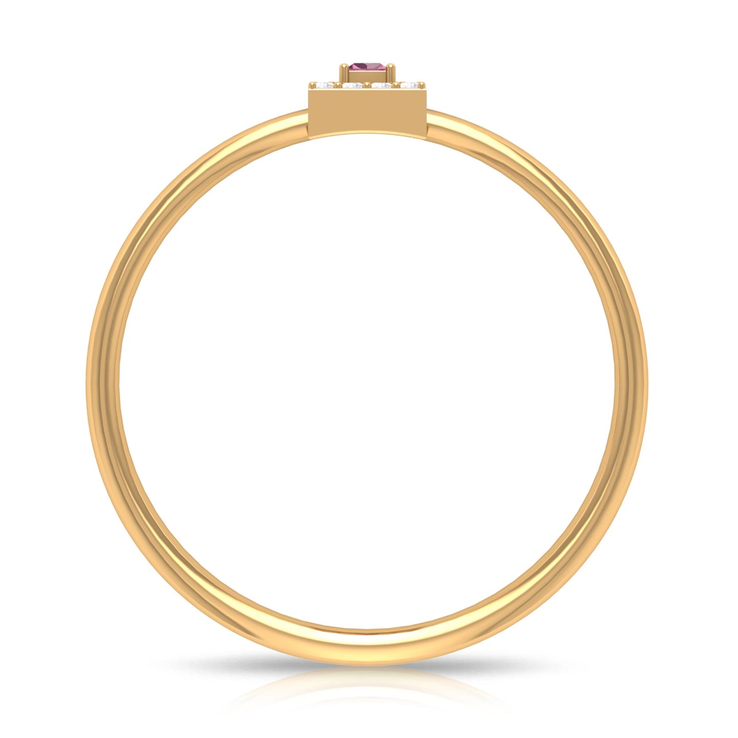 Natural Pink Tourmaline Dainty Promise Ring with Diamond Accent