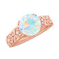 Nature Inspired 2 Carat Ethiopian Opal Engagement Ring with Diamond