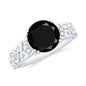 Nature Inspired 2 Carat Lab Grown Black and White Diamond Engagement Ring