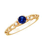 Certified 0.6 Carat Lab Grown Blue Sapphire Diamond Promise Ring