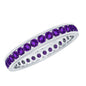 Genuine Amethyst Channel Set Eternity Ring for Women