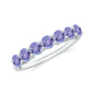Certified Real Tanzanite Half Eternity Ring for Anniversary