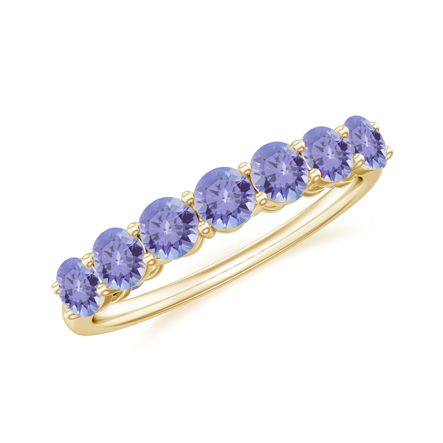 Certified Real Tanzanite Half Eternity Ring for Anniversary