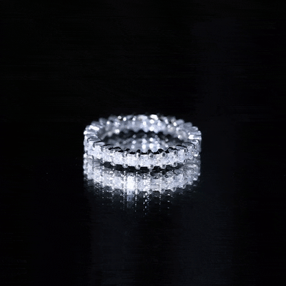 Princess Cut Moissanite Stackable Eternity Band Ring