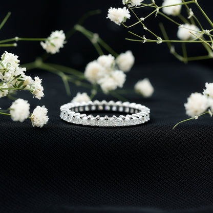 Princess Cut Moissanite Stackable Eternity Band Ring