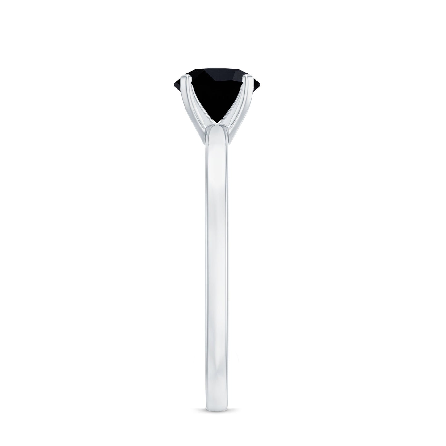 Natural 2 Carat Black Onyx Engagement Ring For Women