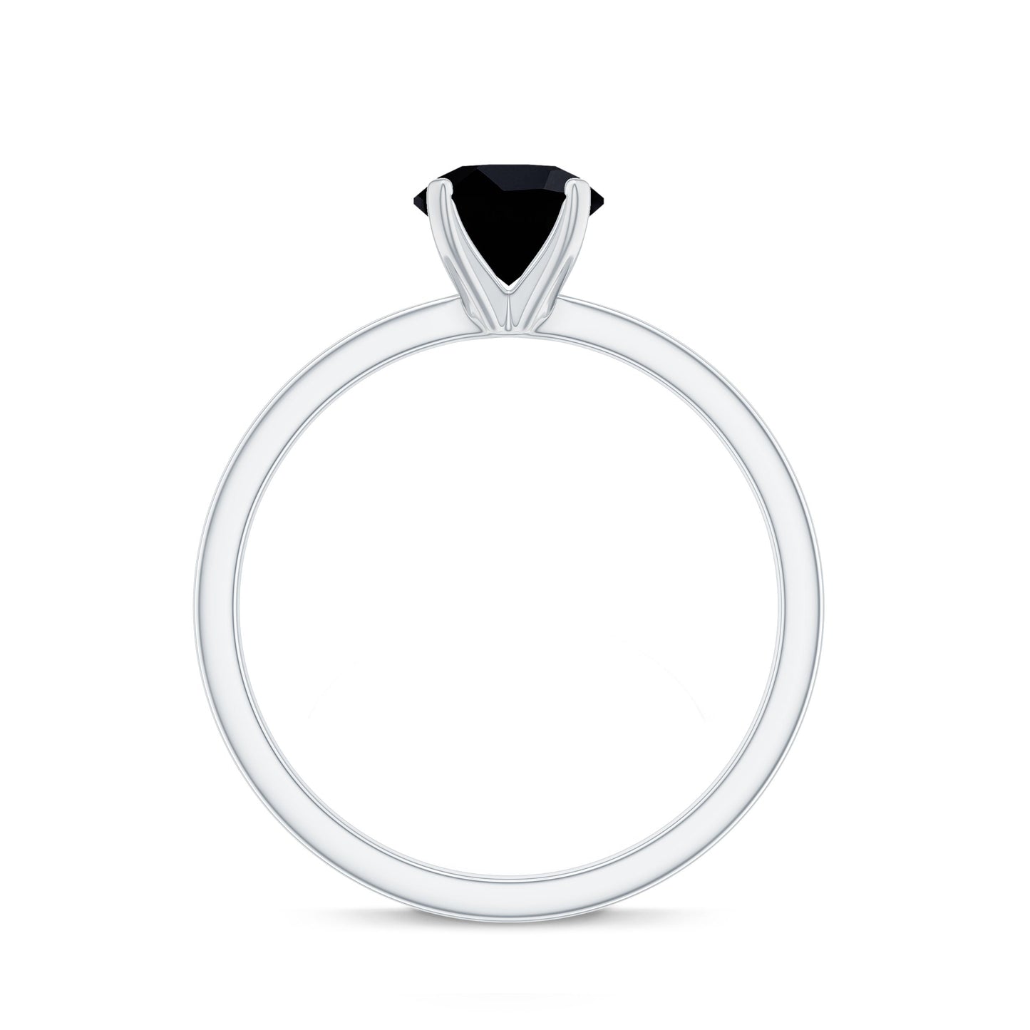 Natural 2 Carat Black Onyx Engagement Ring For Women