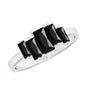 Baguette Cut Black Onyx 5 Stone Anniversary Ring