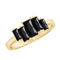 Baguette Cut Black Onyx 5 Stone Anniversary Ring