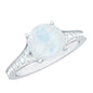 Designer Moonstone Engagement Ring with Diamond Side Stones