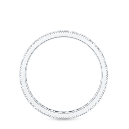 Moissanite Band Ring with Milgrain Detailing