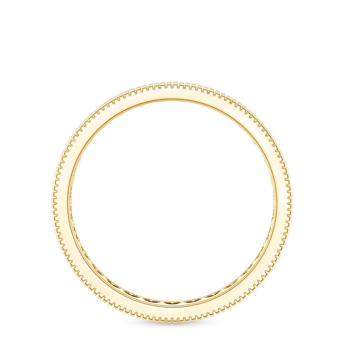 Moissanite Band Ring with Milgrain Detailing