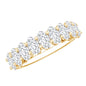 Oval Moissanite Half Eternity Wedding Band Ring