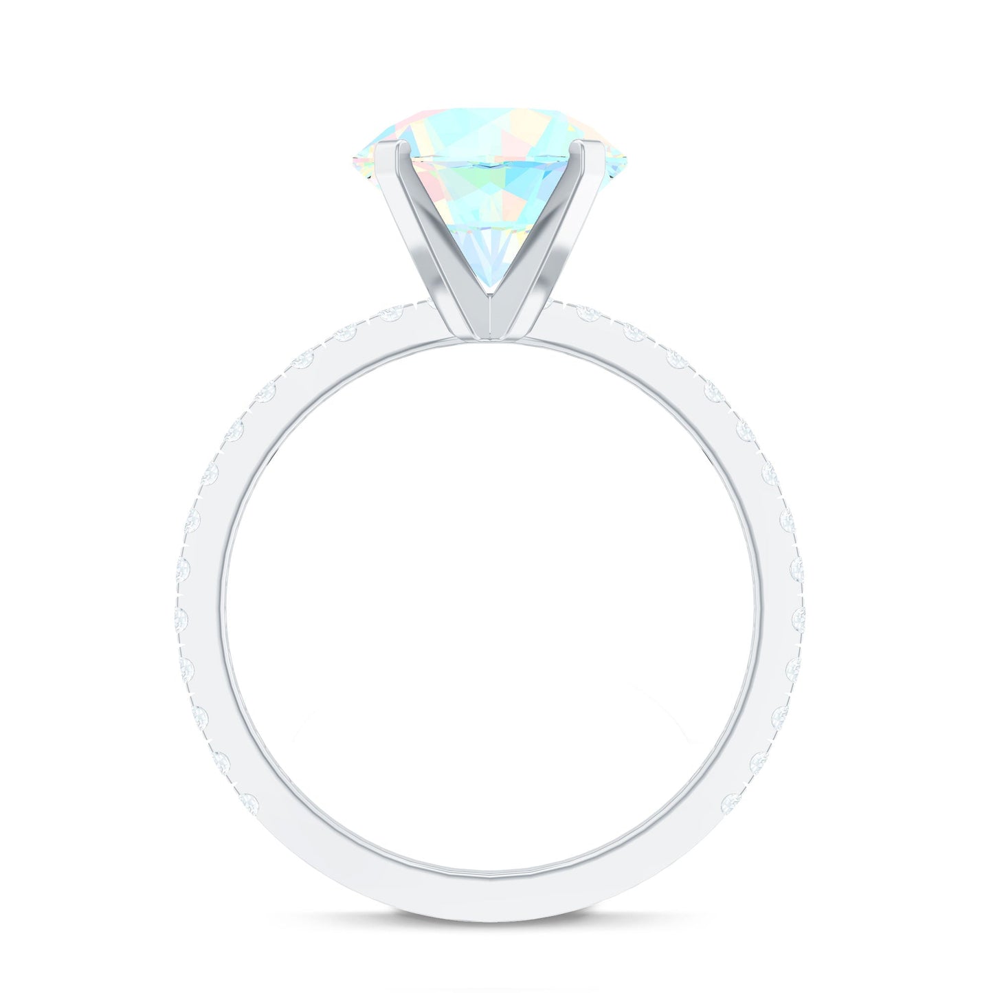 2 Carat Ethiopian Rainbow Opal Diamond Engagement Ring with Certificate