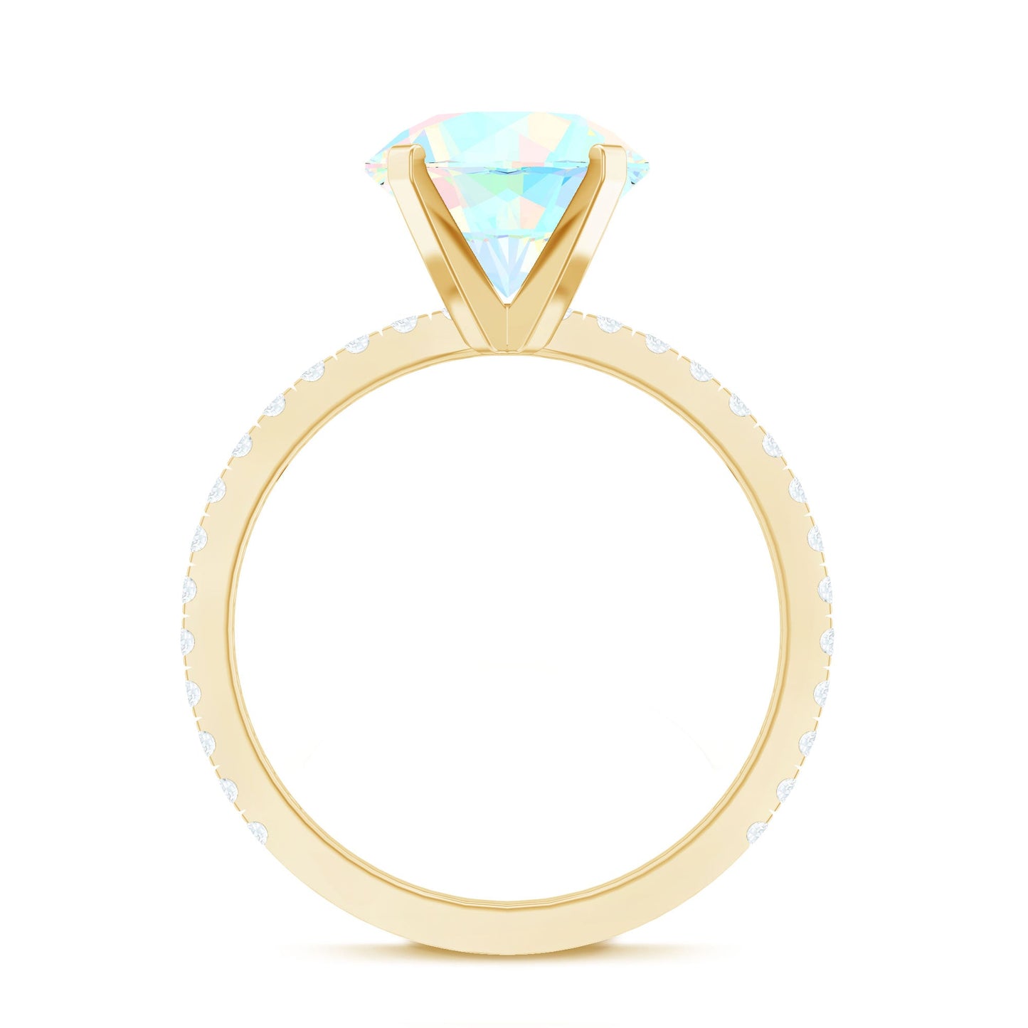 2 Carat Ethiopian Rainbow Opal Diamond Engagement Ring with Certificate