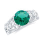 Certified 2 Carat Lab Grown Emerald Antique Engagement Ring