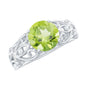 Antique Inspired 2 Carat Peridot Engagement Ring with Diamond