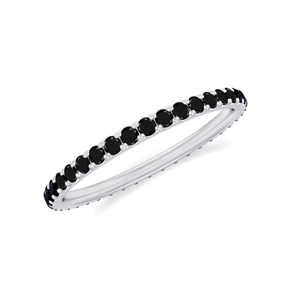 Certified Real Black Spinel Eternity Stackable Ring