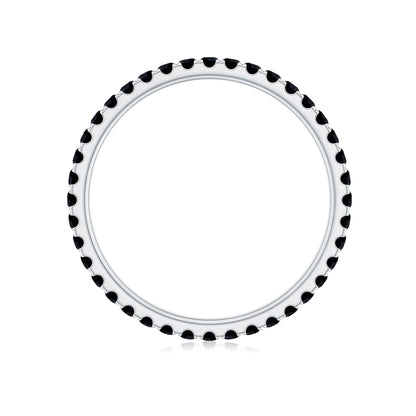 Certified Real Black Spinel Eternity Stackable Ring