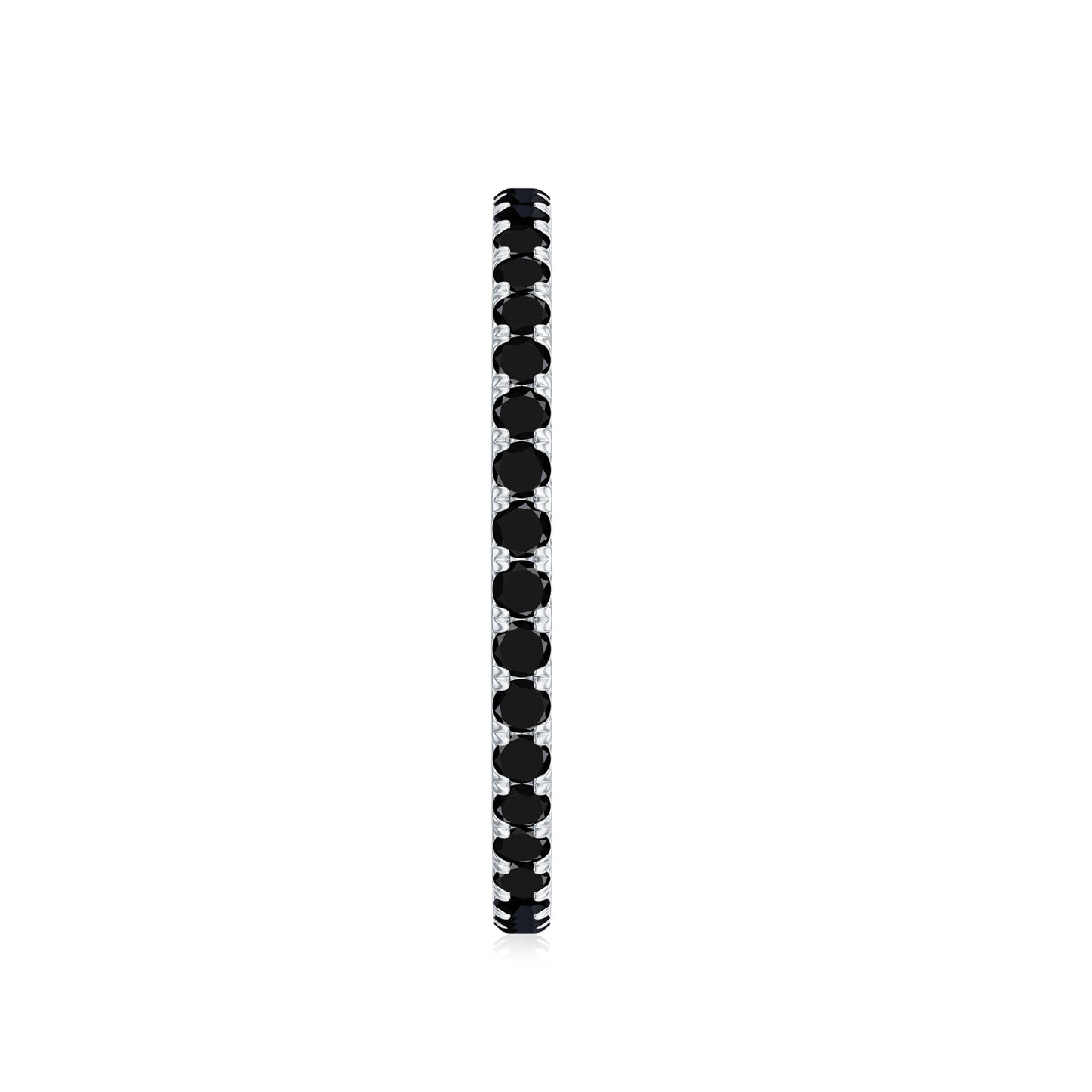 Certified Real Black Spinel Eternity Stackable Ring