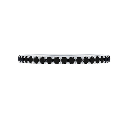 Certified Real Black Spinel Eternity Stackable Ring