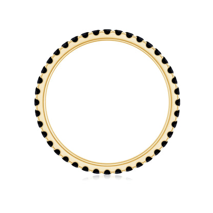 Certified Real Black Spinel Eternity Stackable Ring