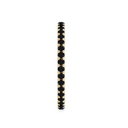 Certified Real Black Spinel Eternity Stackable Ring