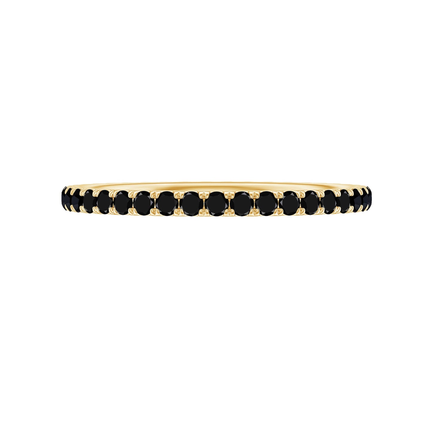 Certified Real Black Spinel Eternity Stackable Ring