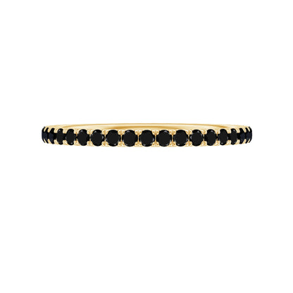 Certified Real Black Spinel Eternity Stackable Ring