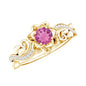 Nature Inspired Pink Tourmaline and Diamond Engagement Ring
